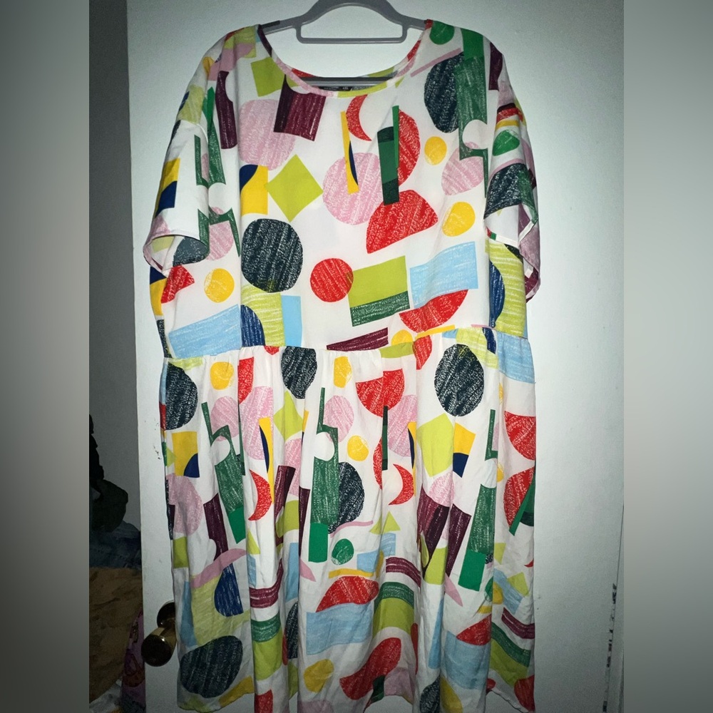 Colorful Geometric SheIn Plus Curve Dress - Size 4XL/US 20